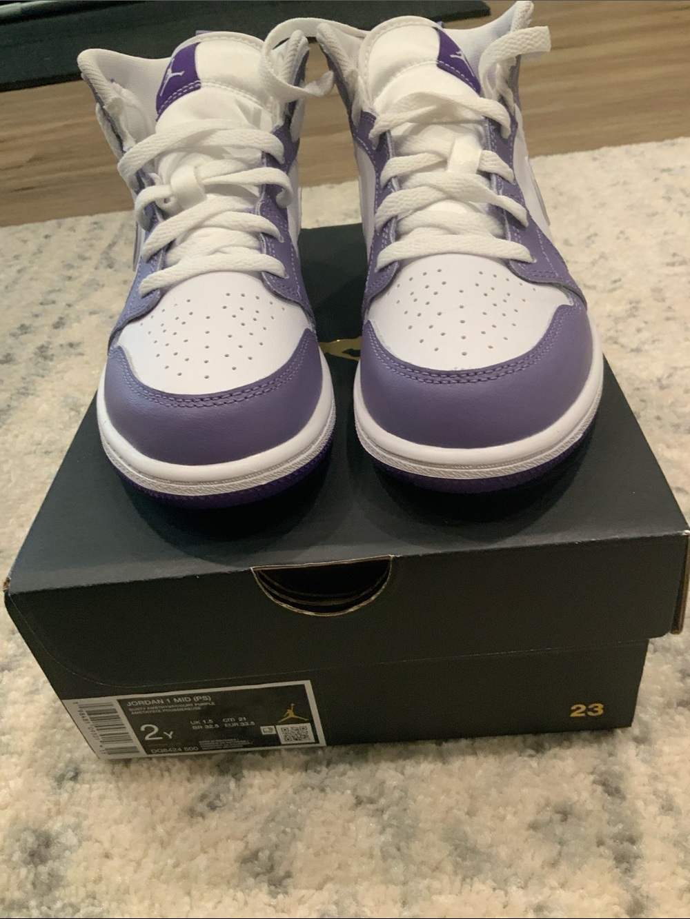 Nike Jordan 1 Mid - Dusty Amethyst/Court Purple 2Y